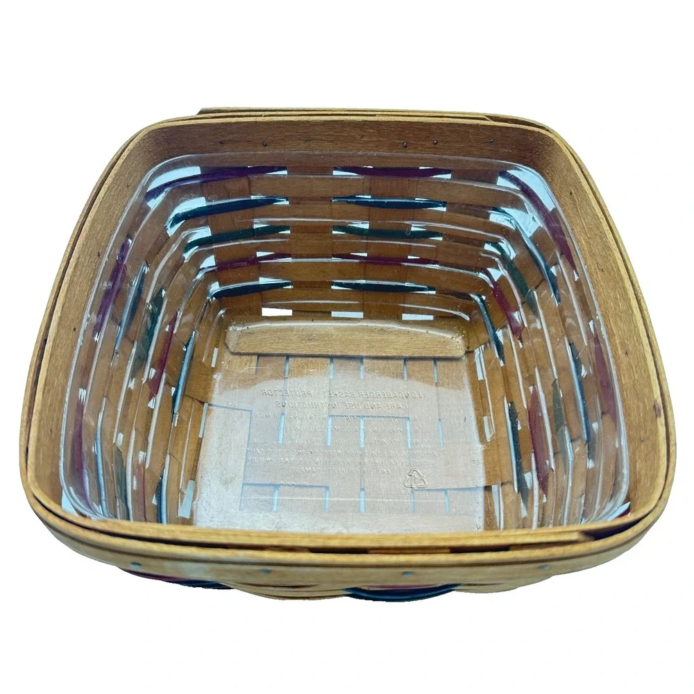 Longaberger Basket W Plastic Liner/Square/Signed 1993 Shades Of Autumn +-8